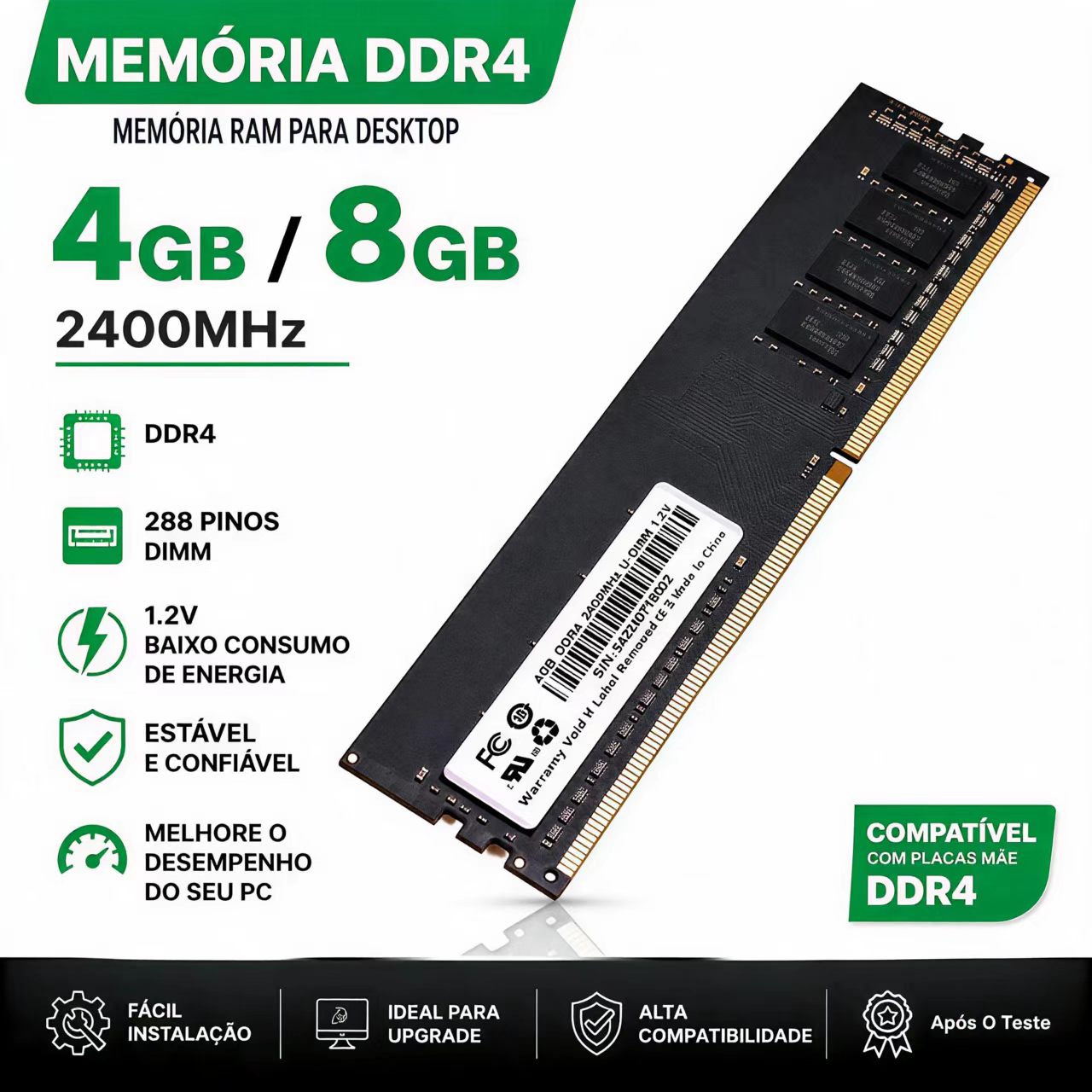 Khadas Vim4 8Gb - Memória RAM DDR4 4GB 8GB 2400MHz
