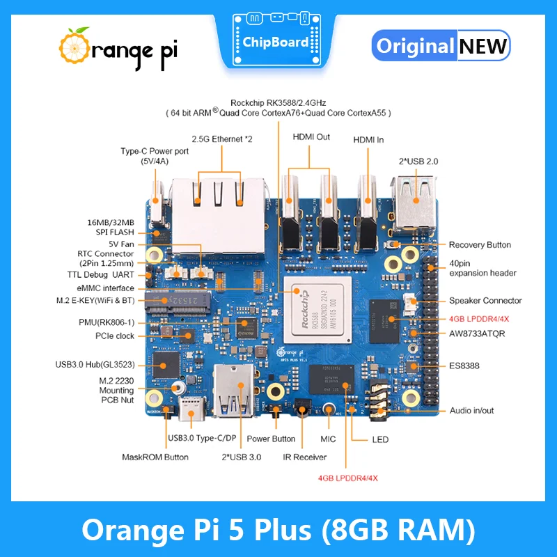 Orange Pi 5 Plus 8GB RAM RK358 - Orange Pi 5 Plus 16Gb avaliação e preço