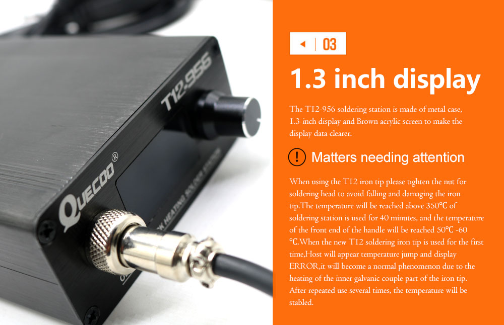 QUECOO-T12-956 Estação De Sold - Soldering Station T12 Oled avaliação e preço